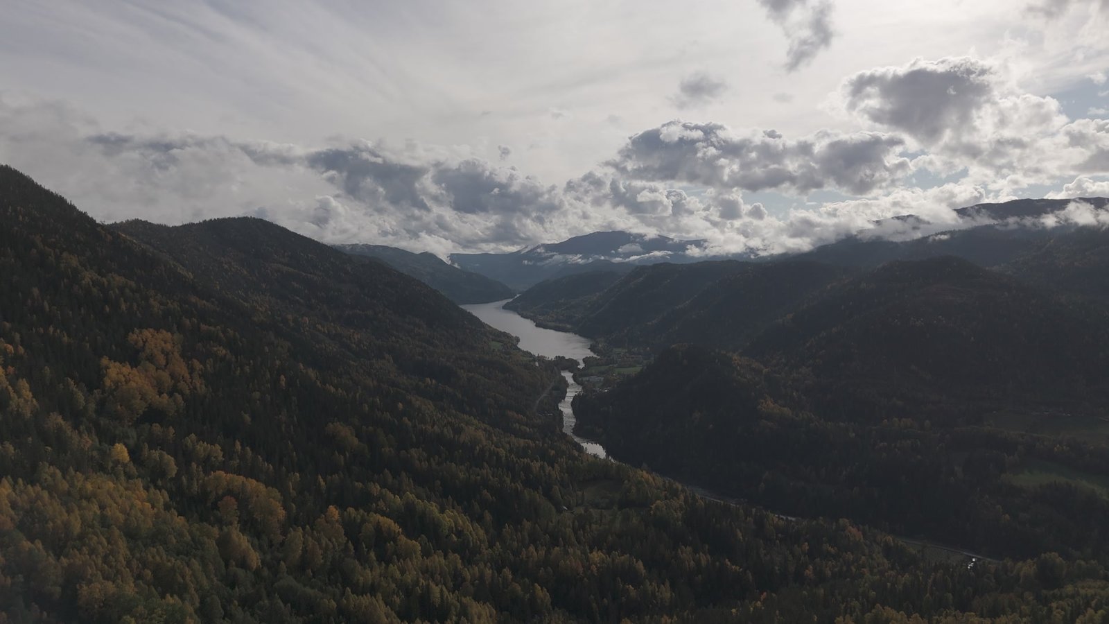 Valley and fjord from above, Eggedal Dalføre